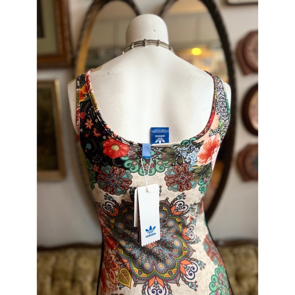 NWT Adidas Original X Farm Jardim Bodycon sleeveless dress Size S/M - Picture 9 of 11